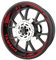 Set completo di adesivi per cerchioni per moto Yamaha di qualità Premium (adesivi per 2 cerchioni) (rosso)