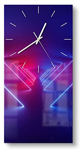 DEQORI Glasuhr | horizontal 30x60 cm | Motiv Lichtinstallation | große XXL Design Uhr aus Glas | leise Wanduhr für Wohnzimmer & Küche | Moderne Hingucker Uhr für die Wand