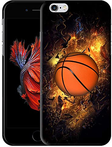 Glisten - iPhone 6 Hülle, iPhone 6S Hülle – Basketball On Fire Design gedruckt niedlich, schlank & schlank Kunststoff Hard Snap on Protective Designer Back Phone Case / Cover für iPhone 6 / iPhone 6S