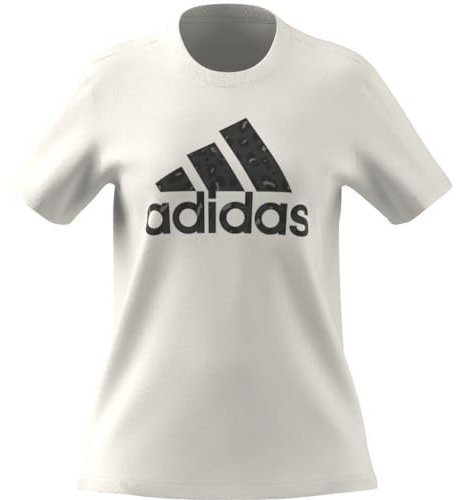 adidas Mujer Animal Print Graphic tee, White, XL