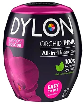 DYLON Tinte textil Orchid Pink All in One POD color y fijador para tela de 600 g, color rosa orquídea