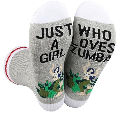 BWWKTOP Zumba Tänzerin Socken Zumba Liebhaber Geschenke Zumba Lehrer Geschenke Zumba Socken für Frauen Zumba Lehrer Geschenke, Liebt Zumba, Medium-Large