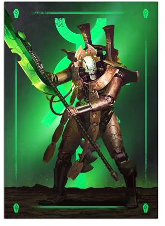 Displate Offiziell Warhammer MetallPoster Magnetische Befestigung Inklusive Lizenziert Bilder Hochwertiges Poster Warhammer - Xenos - Necron Overlord Poster 45 cm x 32 cm