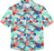 MOMBEBE COSLAND Hawaii Hemd Kinder Blumen Knopf Kurzarm Hawaiihemd, Blau, 7-8 Jahre, S, 122-128