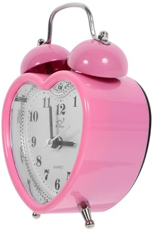 ORFOFE Nicht Tickender Wecker Batteriebetriebene Uhr Nachttischuhr Uhr Für Schreibtisch Lauter Alarm Für Tiefschläfer Stiller Wecker Tischwecker Dekorationen A30 Koreanische Version Rosa