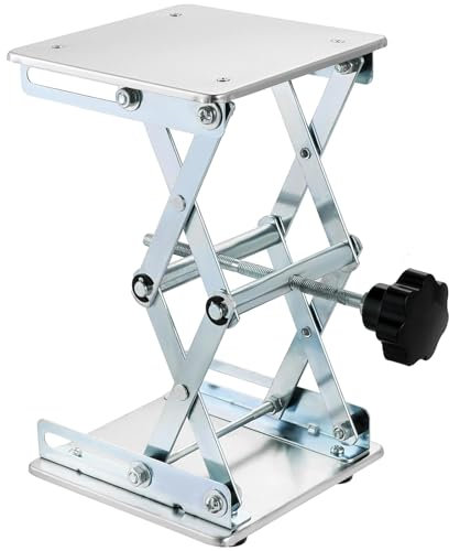 DASBET 150 x 150mm Lab Scissor Lift Stainless Steel Lab Lift Platform Adjustable Laboratory Lifting Table Expandable Lab Stand Load Capacity 10KG Height Range from 75mm to 260mm