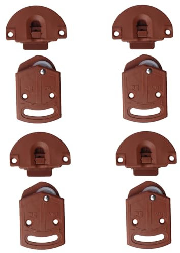 Lot de 4 paires de roulettes de porte coulissante en ABS pour armoire, tiroir, armoire