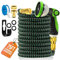 MOSII 75FT Expandable Garden Hose Pipe, Flexible Heavy Duty Water Hose Pipe Extendable with 10-Pattern Spray Nozzle, Brass Fittings, Hosepipes for Garden Car Washing (Green, 75FT/22.5M)