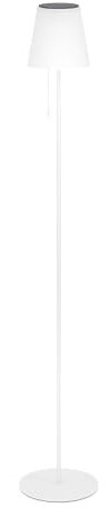 Eglo Lampada solare a stelo Scordiano, a batteria, per interni ed esterni, con interruttore a tirante, senza fili, in acciaio e plastica bianca, colore luce: bianco caldo/bianco freddo, IP44