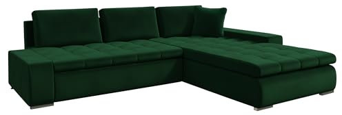 Mirjan24 Eckcouch Ecksofa Orkan, Elegante Sofa mit Schlaffunktion und Bettfunktion, Bettkasten Couch L-Sofa, Ottomane Universal (Kronos 19)