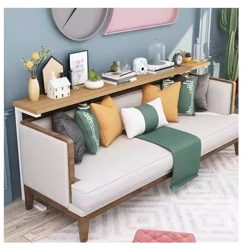 PEYNIR Behind Couch Table Skinny No Outlet, Narrow Long Over Radiator Tables, Thin Bed Side Gap Storage Shelf,fFor Living Room Bedroom Hallway, Custom(White Legs,L63xW7.9xH39.4in)