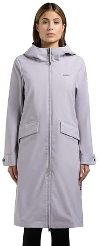 khujo Damen lange Übergangsjacke Mantel aus matt schimmerndem Material Parka mit großer Kapuze Femke2 XS-XXL