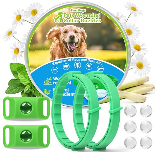 Hundehalsband mit natürlichen Duftkapseln, 2 Stück, verstellbar & wasserfest, für kleine bis mittelgroße Hunde, angenehmer Duft & Komfort