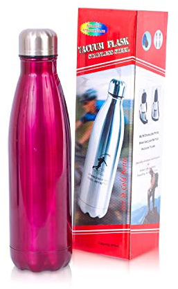 KAV Stainless Steel Vacuum Insulated Water Bottle | Leak-Proof Double Walled Powder Coated Cola Shape Bottle | Keeps Drinks Cold for 24 Hours & Hot for 12 Hours Insulated Stainless Steel Water Vacuum Bottle Flask Double-walled Outdoor Sports Hiking Running , 500ml/18 oz