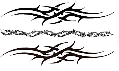 EROSPA® Tattoo-Bogen temporär - Tribal Design Stacheldraht - 1 Bogen - 10,5 x 6 cm
