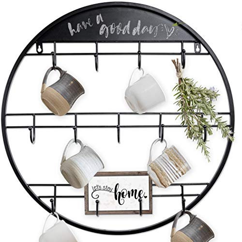 AJART Soporte para tazas de café con diseño cuadrado redondo de 55,88 cm para el hogar, cocina, oficina, comedor, cafetería, bar