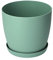 KADAX Pot de Fleurs 18 cm en Plastique avec Soucoupe et Finition Mate Élégante, Cache-Pot pour Une Décoration Intérieure Raffinée et Moderne (Vert)