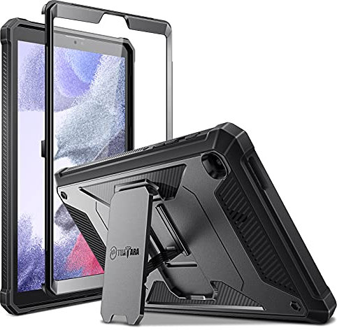 Fintie Hülle für Samsung Galaxy Tab A7 Lite 8.7 2021, Ganzkörper-Rugged Hybrid Stand Schutzhülle mit eingebauter Schutzfolie für Tab A7 Lite 8.7 Zoll SM-T220/T225/T227, Schwarz