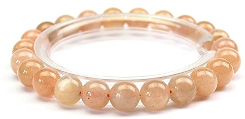 MJDCB Bracelet Pierre Soleil Naturelle 8mm Perle Pierre de Protection Puissante