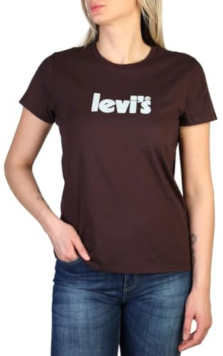 Levi's Damen The Perfect Tee T-Shirt,Poster Logo Chocolate Plum,XXS