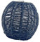 Pendelleuchtenschirm Retro-Stil Leuchte Rattan Lampenschirm für Aufenthaltsraum Schlafzimmer Hotel Dekoration, Rund Blau