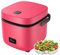 Small Rice Maker Mini Cooker 1 Person, Rice Cooker And Steamer Small 1.2 litre, Measuring Cup And Spatula,Red