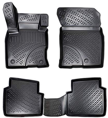 Matnamis 3D Auto Gummimatten Set für Ford KUGA 3 (III) ab 2019 Passgenaue Fußmatten 4-teilig Geruchlos Antirutschmatten Auto PKW-Fußraummatten Extra hoher Schwarz