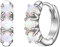 Glanzstücke München Damen Creolen 925/- Sterling Silber rhodiniert Opal (synth.) weiß Silberohrcreolen