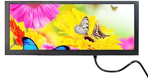 VSDISPLAY Monitor portatile allungato Bar,10.3 pollici 1920x720 850nit IPS schermo LCD,Porta video,Costruito in doppi altoparlanti,Shell in metallo con staffa