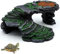bangminda Schildkröte Basking Plattform Reptilien Simuliert Rock Habitat Terrarium Versteck Harz Felsversteck Höhle mit Futterschalen für Reptilien-Eidechsen Frösche Chamäleons Aquarium Ornament