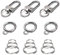 Hundemarken-Clips für Halsband, mit 15 austauschbaren Hundemarken-Ring-Clips, Erkennungsmarke, Schnell-Clip-Clips für Haustierhalsband, Schlüsselanhänger, Zubehör, 6 Sets (silberfarben)