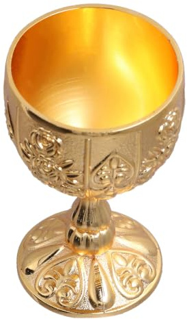 2 Copas Retro 30ml Oro para Licor Vino | Copa De Vino Retro Con Adornos Dorados, Cáliz De 30ml En Relieve, 2 Piezas Para Degustación Y Decoración