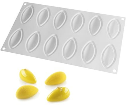 YYAOGAGNG Moule à Gâteau 3D en Silicone - Forme d'Olive, Quenelle, Rugby - Chocolat - Réutilisable, Antiadhésif, Facile à Démouler - YGMGZ011-11