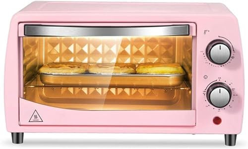 BTURYT Mini Horno, Mini Horno y Parrilla para Pizza, Horno de encimera, tostadora con recordatorio de Tiempo Que Puede Hornear Pan y Pizza (Color: Rosa 10 L)