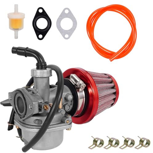 RUTU Carburateur PZ22 Carb de 22 mm avec nettoyant pour filtre à air de 38 mm Tuyau d’admission pour SSR 110cc 125cc Sunl Roketa Taotao Monkey Coolster ThumpStar CRF Pit Bike Atv Quad Parts