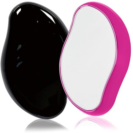 Lumeclat 2 Unidades Nano Cristal Depilador para Hombres y Mujeres, Depilador Mágico de Cristal Reutilizable Sin Dolor - Sin Afeitar, Portátil, para Cuerpo, Piernas, Brazos (negro, rosa oscuro)