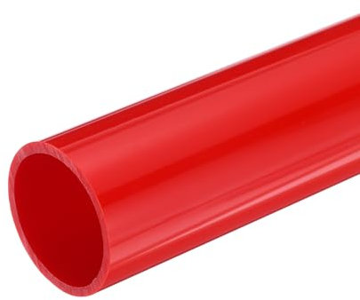 QUARKZMAN PVC Rohr, Durchmesser 35.2mm Länge 0.2m Rund Kunststoffrohr für Garten, Aquarium, Wasserleitung, Kabelkanal, lüftungsrohr (Rot)