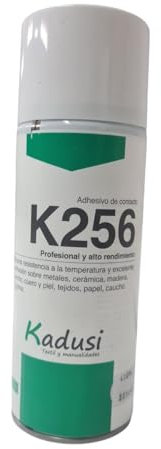 Spray Adhesivo K256 de Kadusi, 400 ml, para Tapizar, tejidos, madera, acero, goma, espuma, y todo tipo de materiales. Resistente al Calor