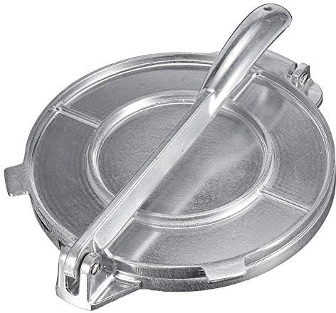 Cast Aluminum Tortilla Press, 8 Inch Tortilla Maker, for Corn Tortillas, Kitchen Restaurant Tool (Silver)