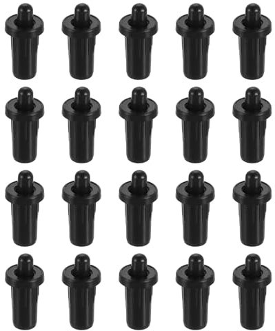 sourcing map 100 perni di riparazione per tapparelle, caricati a molla, perni di ricambio in plastica per finestre, colore: nero (2,5 x 1,2 x 0,8 cm)