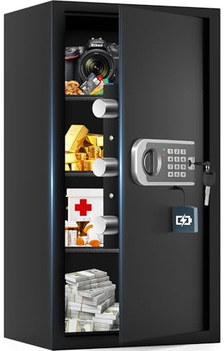27.56H Steel Safe Box, 6.0 Cuft Home Safes with Fireproof Waterproof Bag