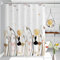 FOSDICK Blumen Duschvorhang mit 6 Haken, Duschvorhang Wasserdicht 100x200cm, Anti-Schimmel Duschrollo, PEVA Duschrollo mit öSen Und Duschvorhangringe für Badezimmer