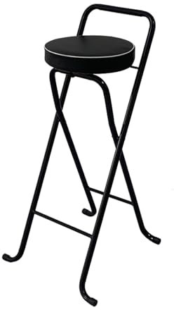 Taburete de bar redondo portátil con respaldo y reposapiés, taburete plegable acolchado para adultos, silla alta para cocina, isla al aire libre, tienda y cafetería (color: D tamaño: juego de 1)