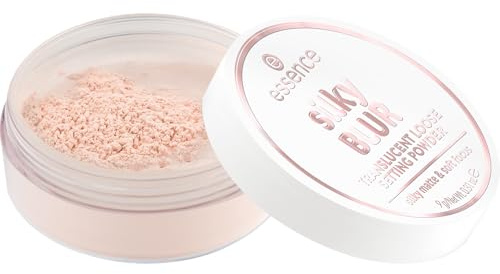 essence silky BLUR TRANSLUCENT LOOSE SETTING POWDER, Nr. 10, Nude, mattierend, fixierend, aufhellend, transluzent, matt, vegan, ohne Parfüm, ohne Alkohol, ohne Parabene, 1er Pack (9g)