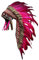 KARMABCN Y04 - Indischer Native American Style, Medium Pink Feather Kopfschmuck (36 Zoll lang).
