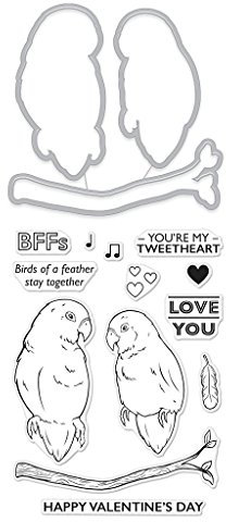 Hero Arts Transparente Stempel mit passendem Rahmen, Motiv: Love Birds Stempel & Cut