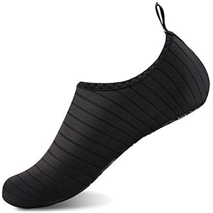 IceUnicorn Badeschuhe Wasserschuhe Damen Herren Schwimmschuh Strandschuhe Aquaschuhe Bequeme Passform(Schwarz, 40/41EU)