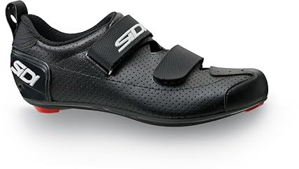 SiDI Fahrradschuhe, professionelle Triathlon-Fahrradschuhe für Herren, T-5 AIR, hochsicherer Klettverschluss, Schwarz/Schwarz, 43 EU