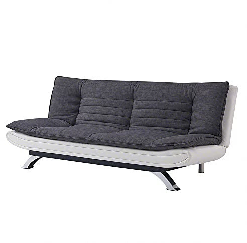 Home Detail Duo-Contrast 3 Seater Sofabed in Duck Grey/White Faux Leather or White Faux Leather/Charcoal Fabric