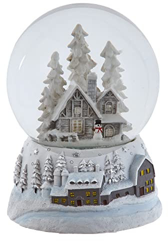 Kurt S. Adler Musical Snowy House Wasserkugel, 120 mm, Weiß